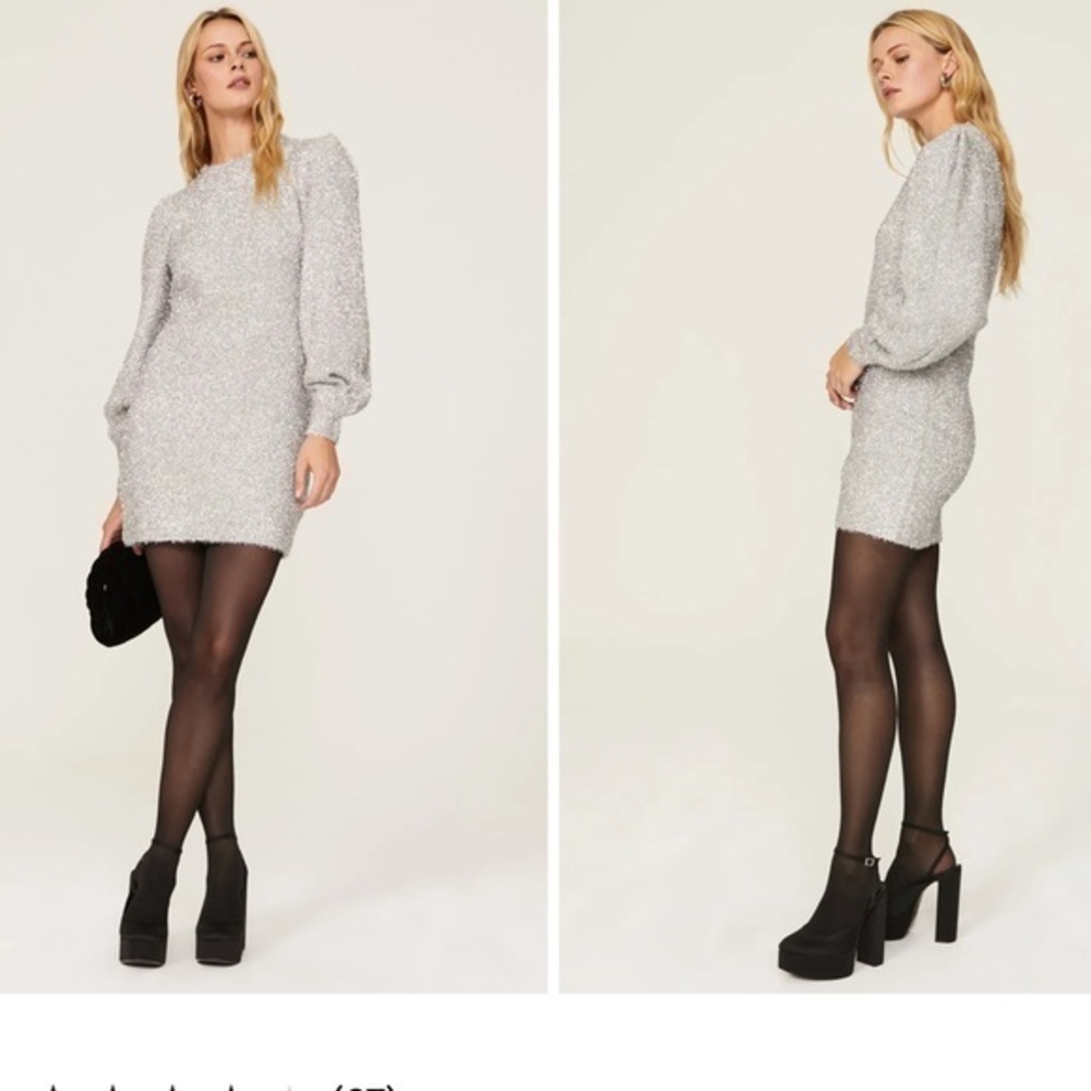 Ronny Kobo Collective Silver Knit Dress NWOT